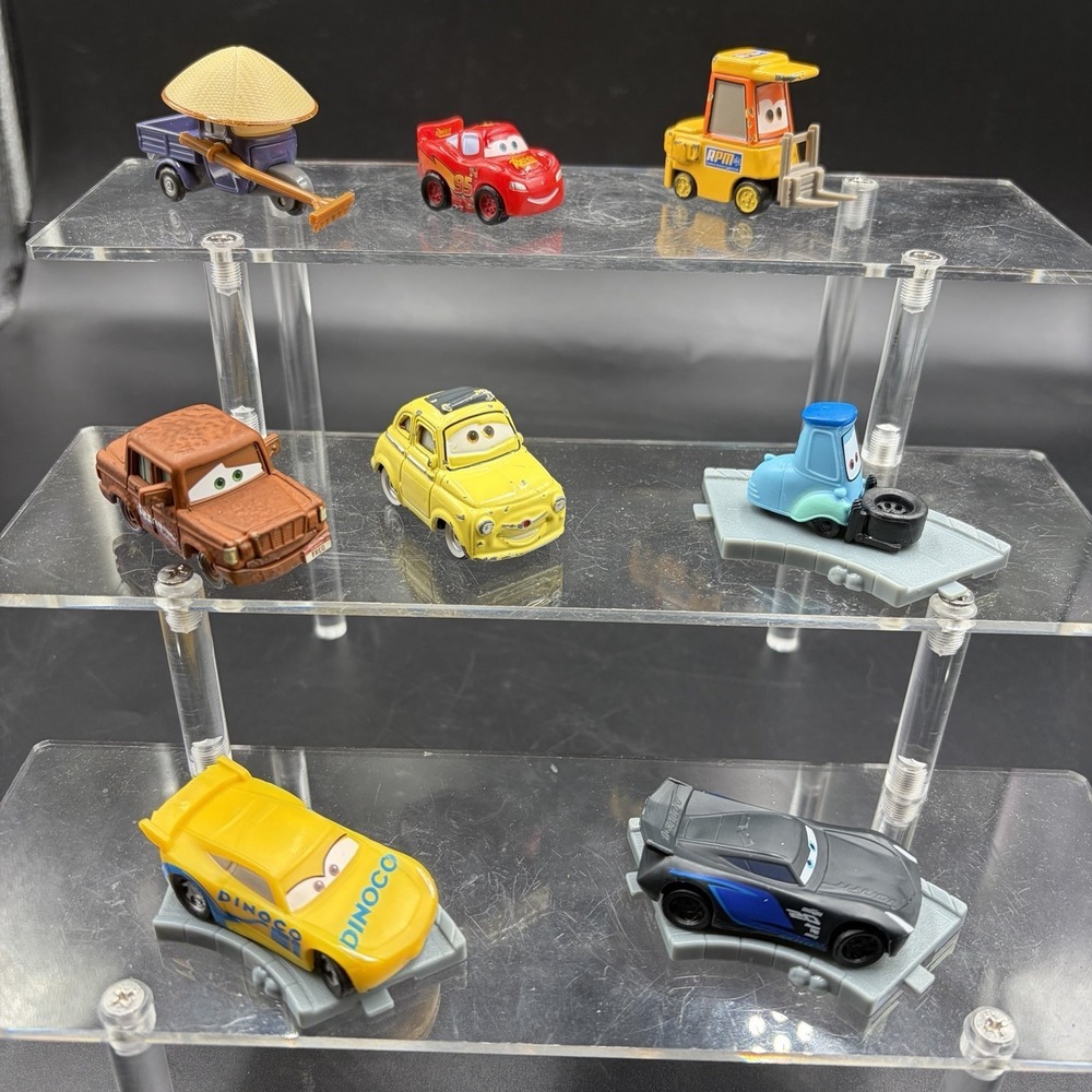 Disney Pixar‎ Cars Plastic & Mini Die cast Mater Luigi Lightning McQueen 8 Piece